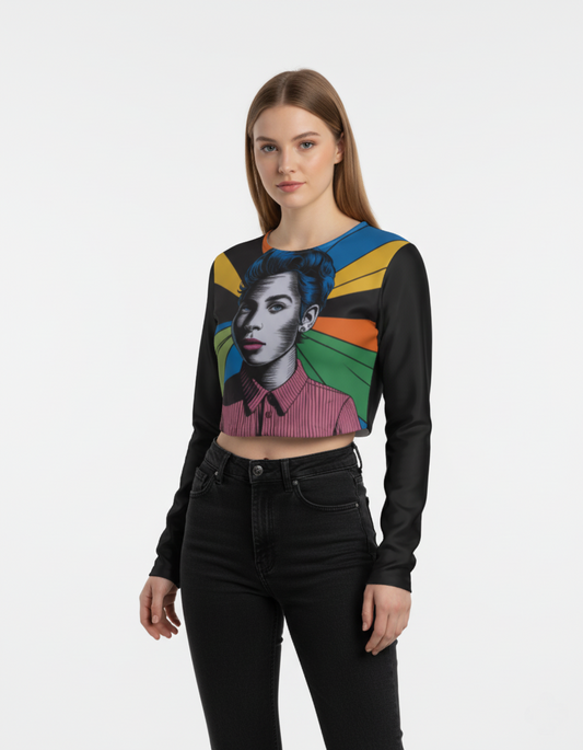 Kirigami Round Neck Crop Top