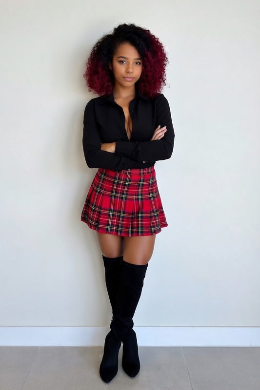 Zillyz plaid Mini Skirt