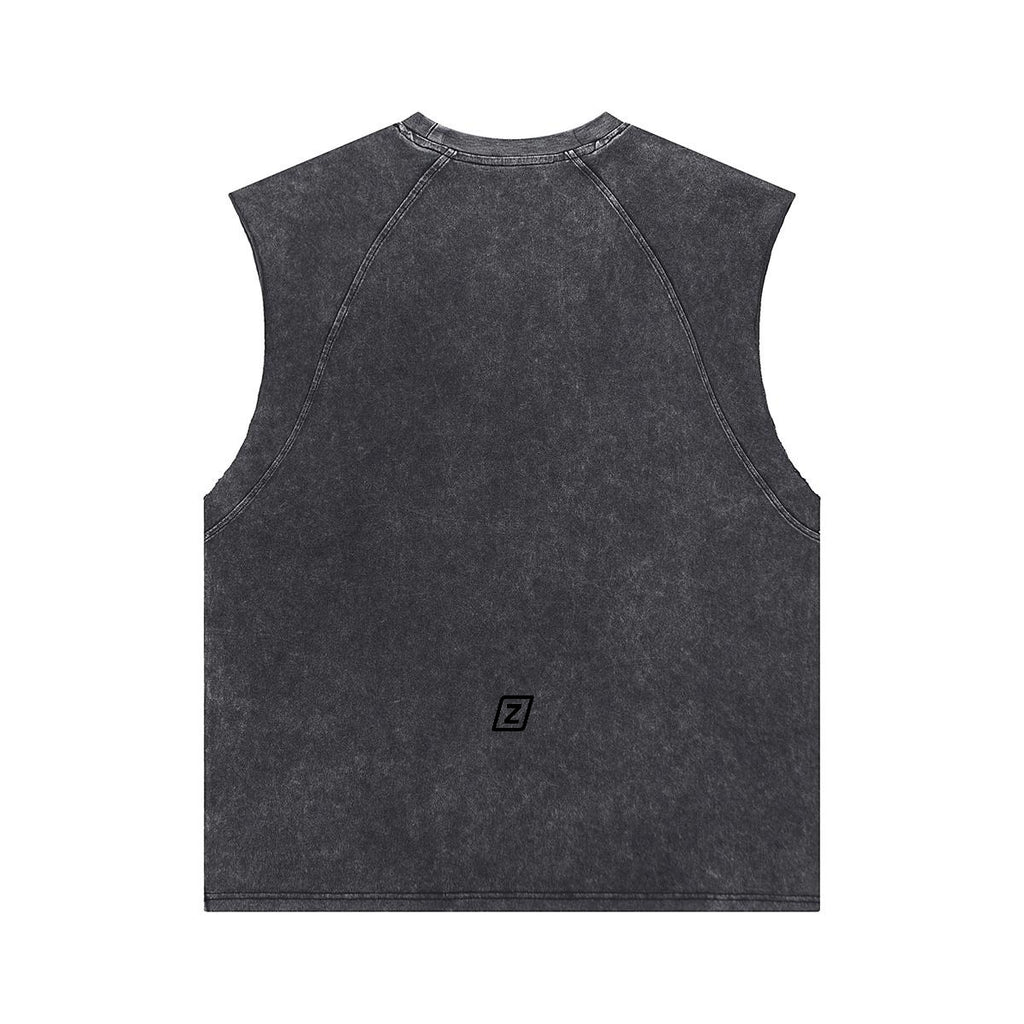 Zillyz Washed Sleeveless Muscle Tank Top