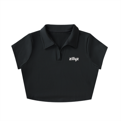 Zillyz Lapel Crop Top