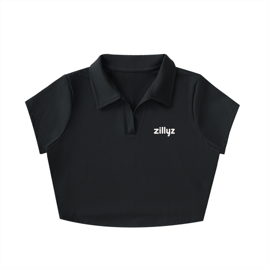 Zillyz Lapel Crop Top