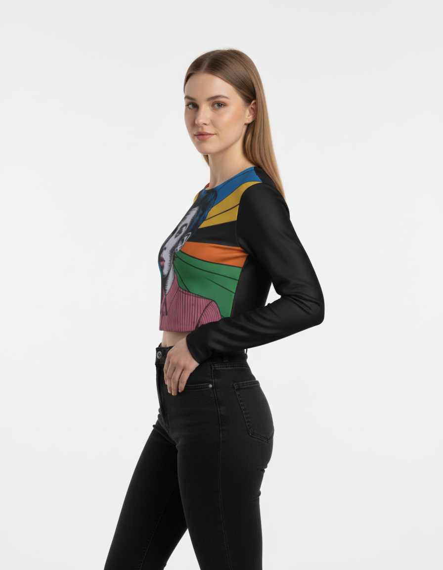 Kirigami Round Neck Crop Top