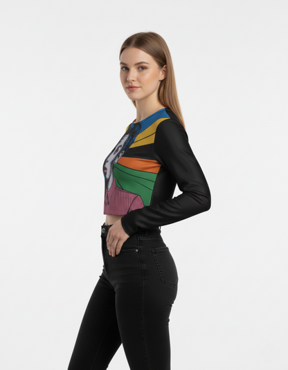 Kirigami Round Neck Crop Top