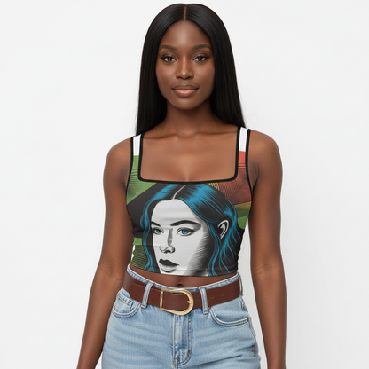Kirigami Square Neck Tank Top