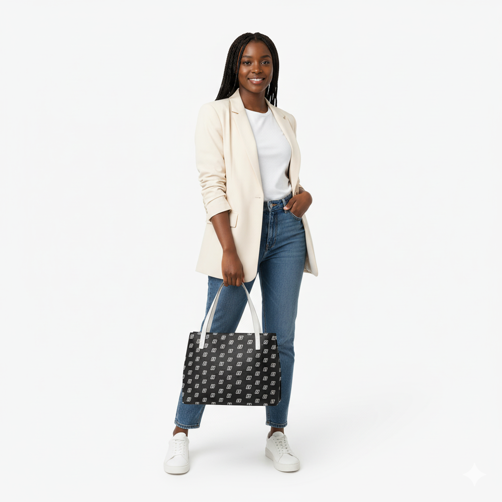 Zillyz Monogram PU Leather Tote