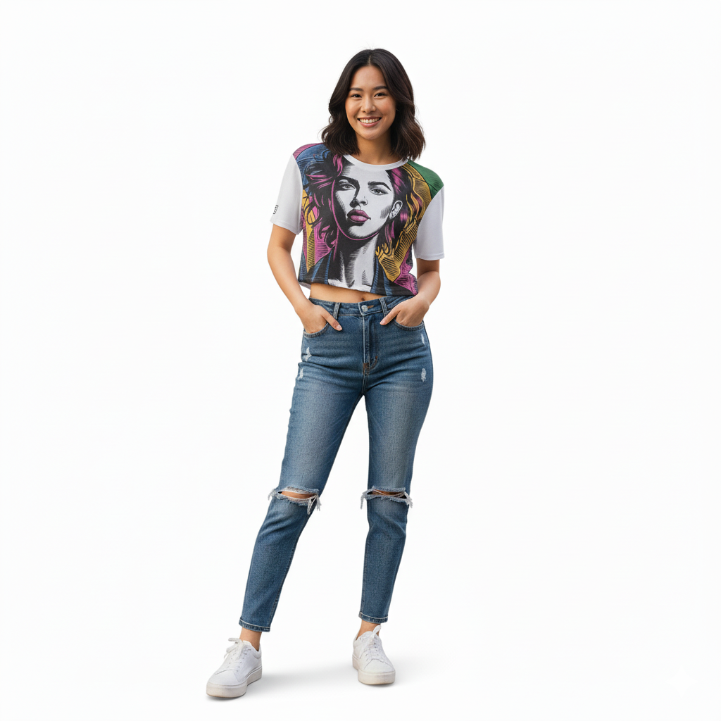 Kirigami Cropped T-Shirt