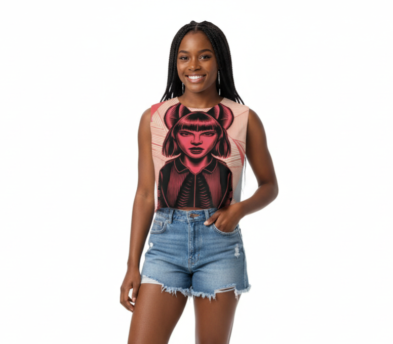 Kirigami Sleeveless Cropped Top