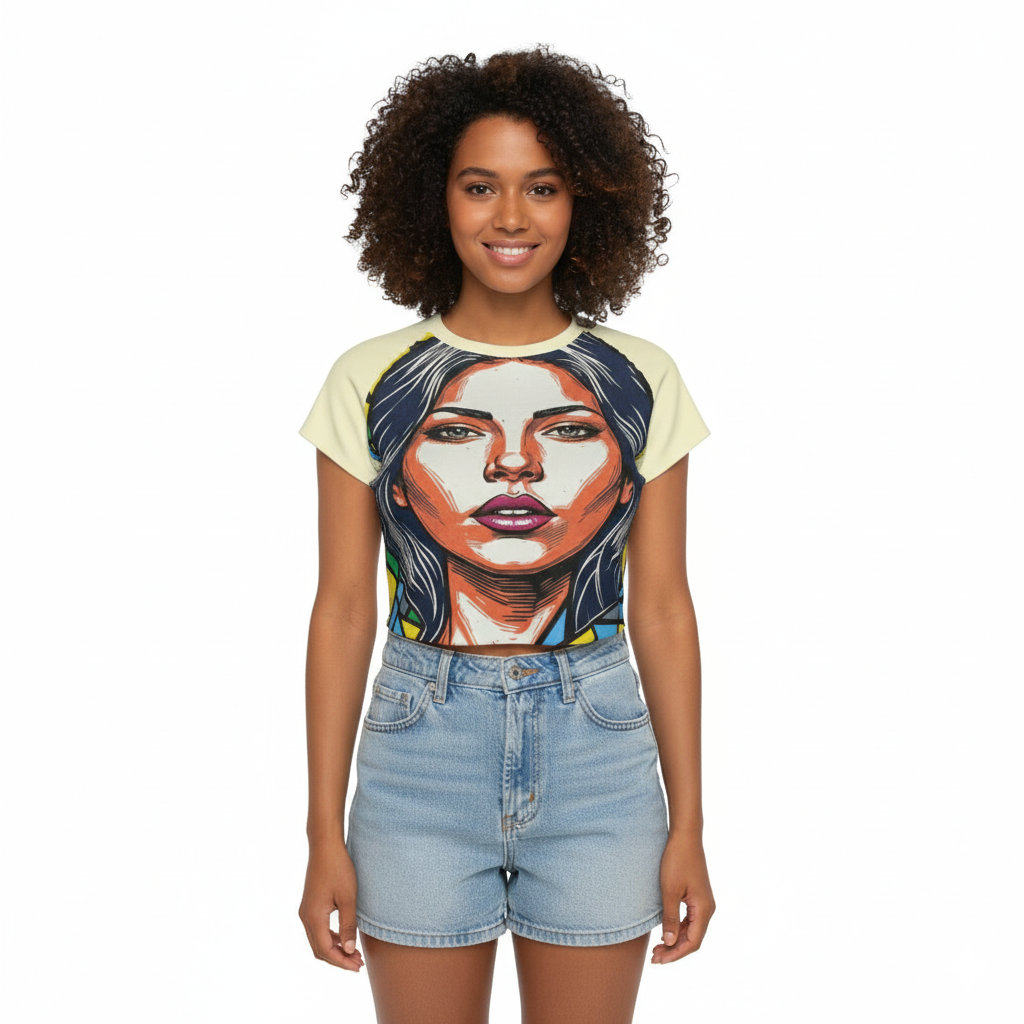 Kirigami Raglan Cropped T-shirt