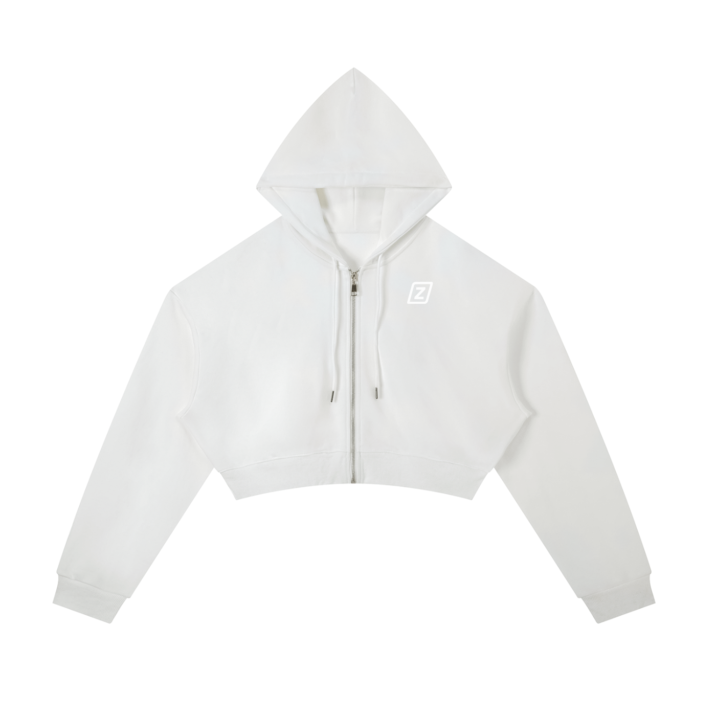 Zillyz Cropped Zip-Up Hoodie