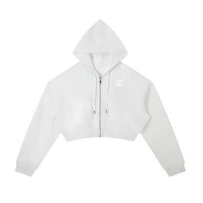 Zillyz Cropped Zip-Up Hoodie