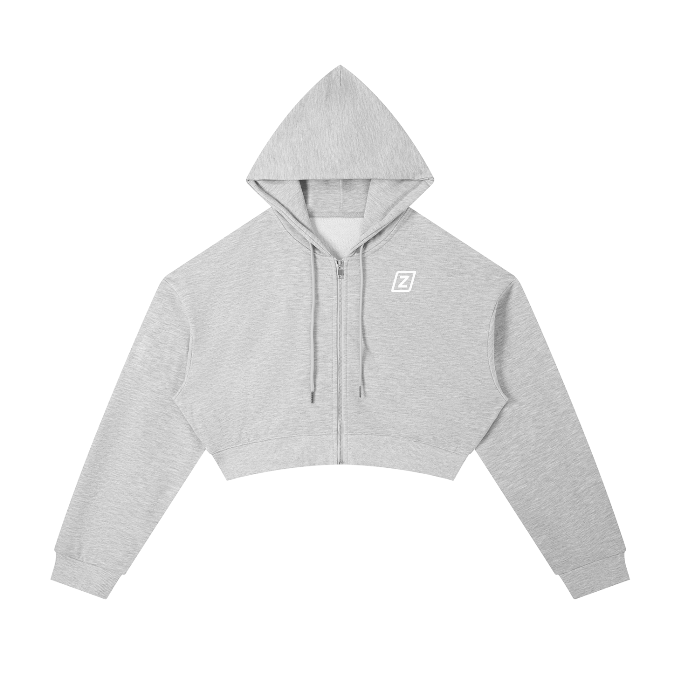 Zillyz Cropped Zip-Up Hoodie