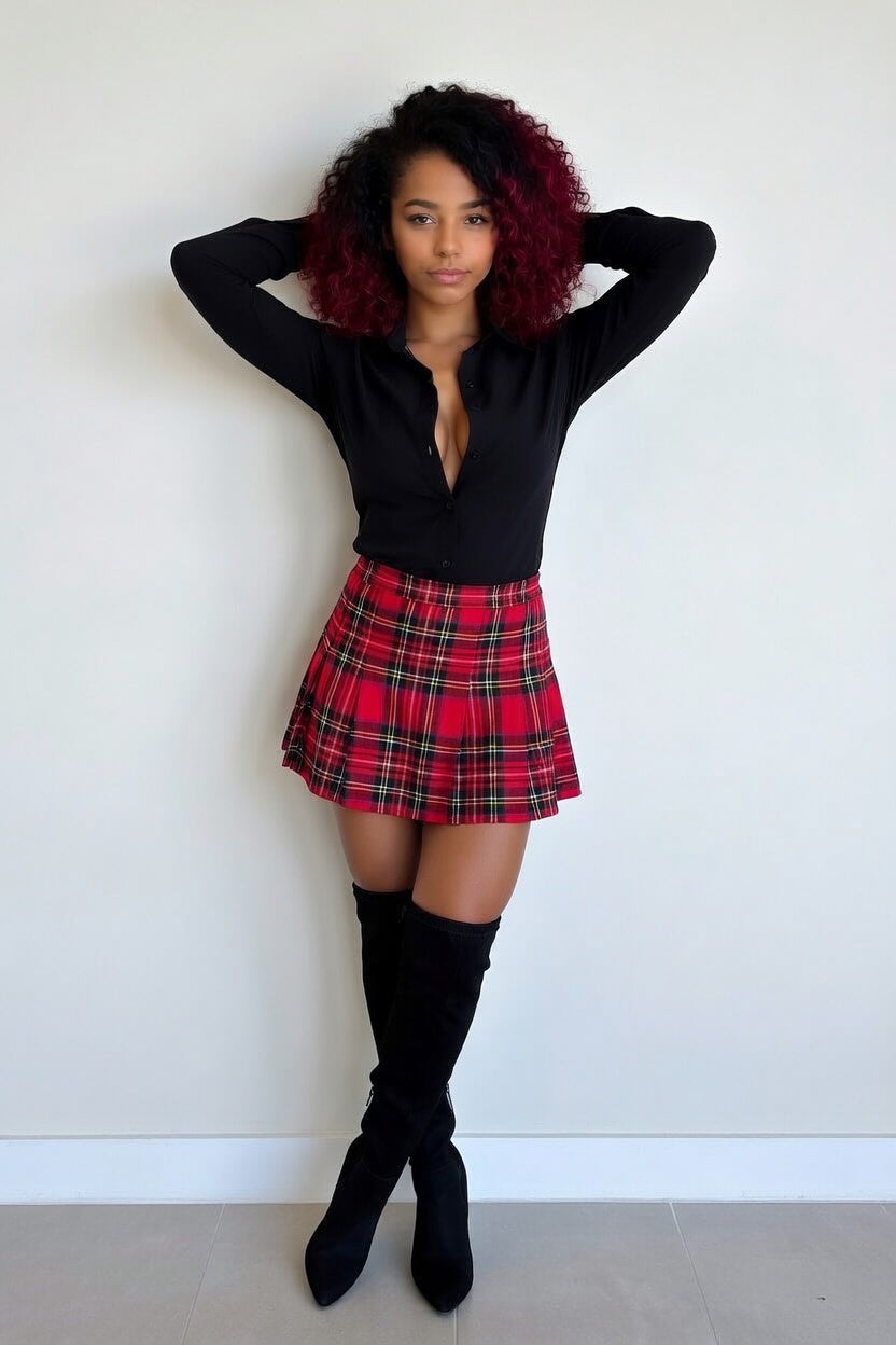 Zillyz plaid Mini Skirt