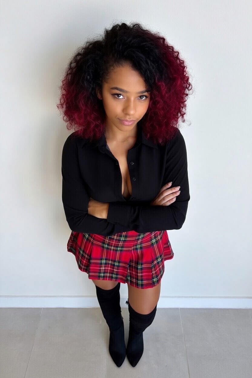 Zillyz plaid Mini Skirt