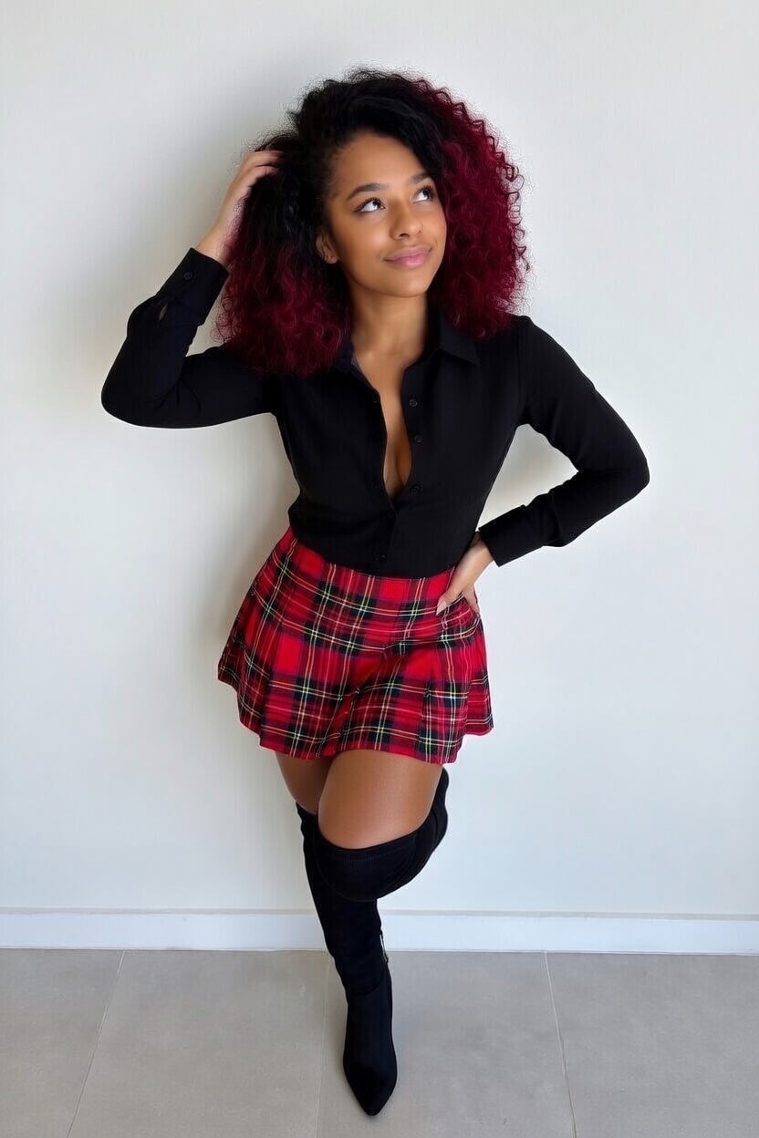 Zillyz plaid Mini Skirt