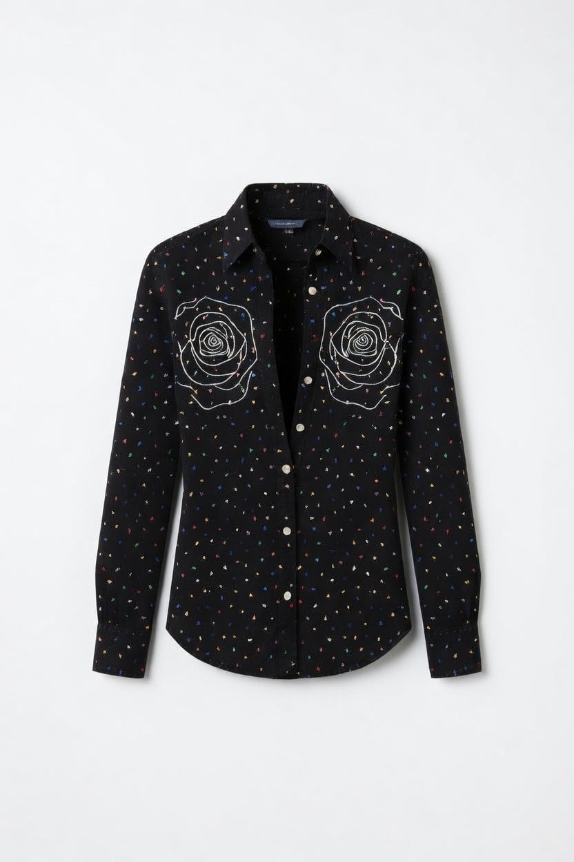 Zillyz Metallic Bloom Shirt