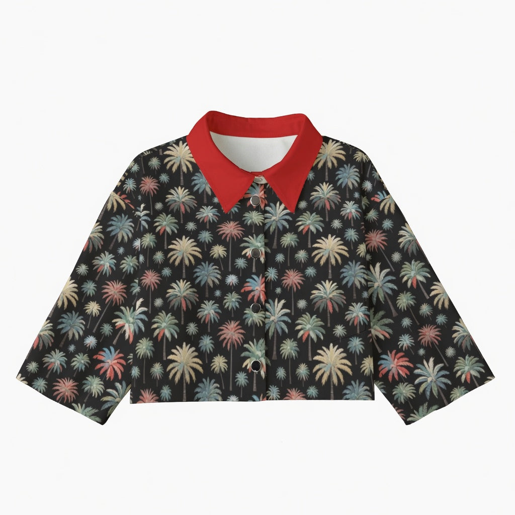 Zillyz Palm-Tree Cropped Jacket