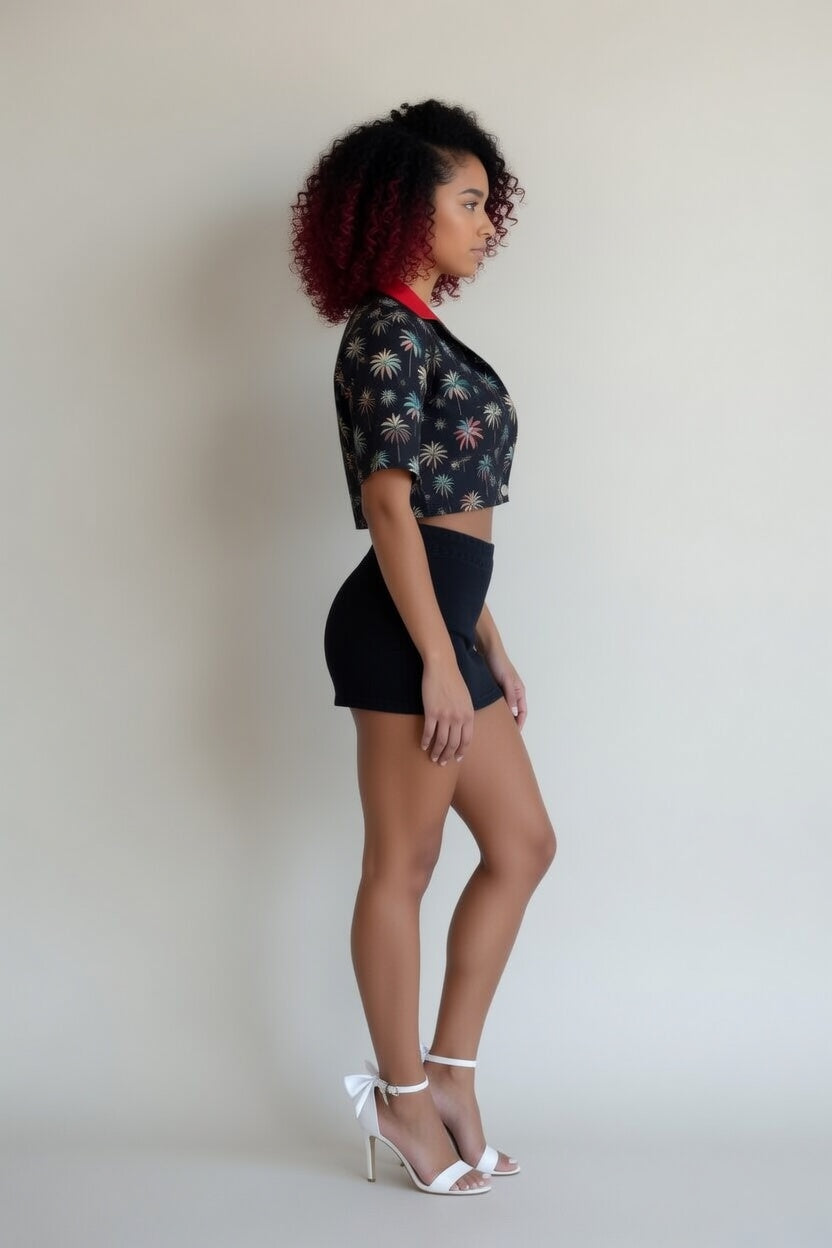 Zillyz Palm-Tree Cropped Jacket