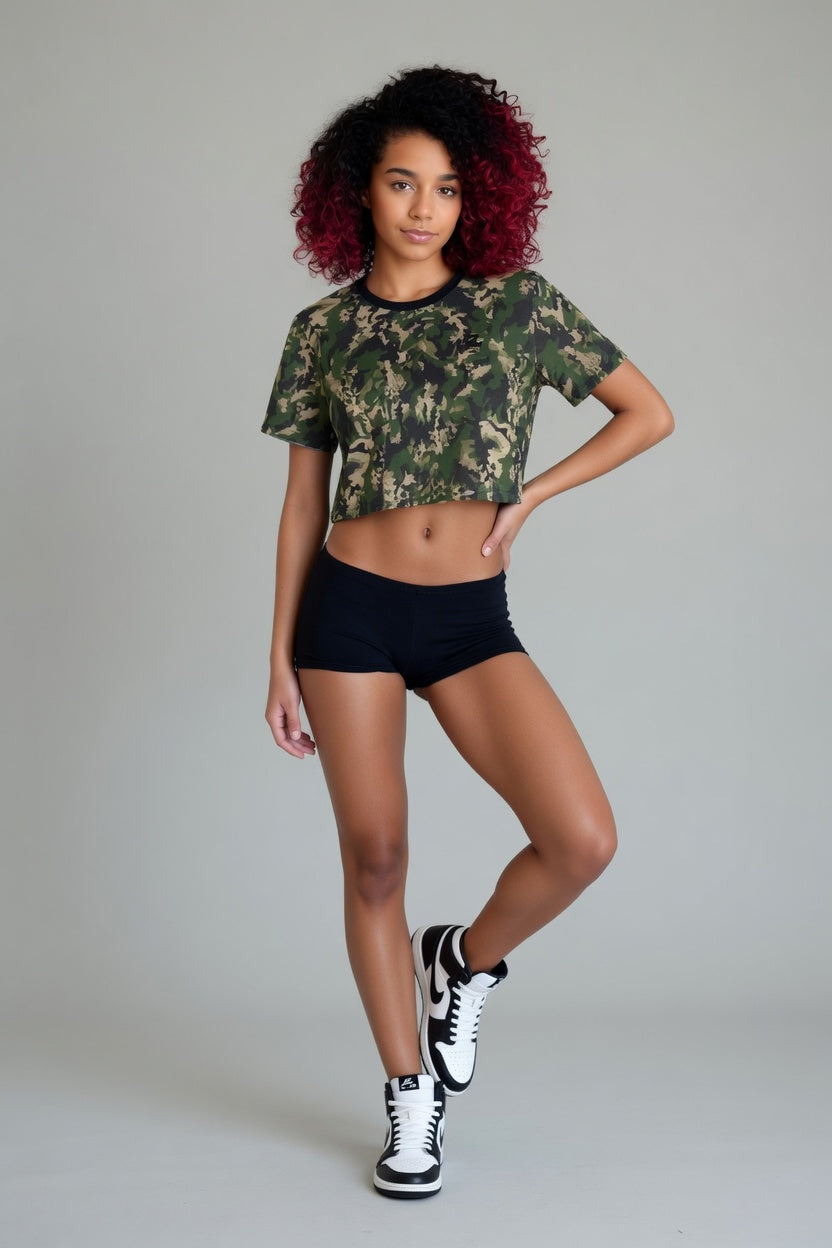 Camo Cropped T-Shirt