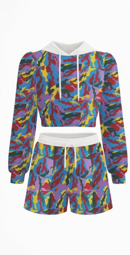 Zillyz Fleece Hoodie And Shorts Set