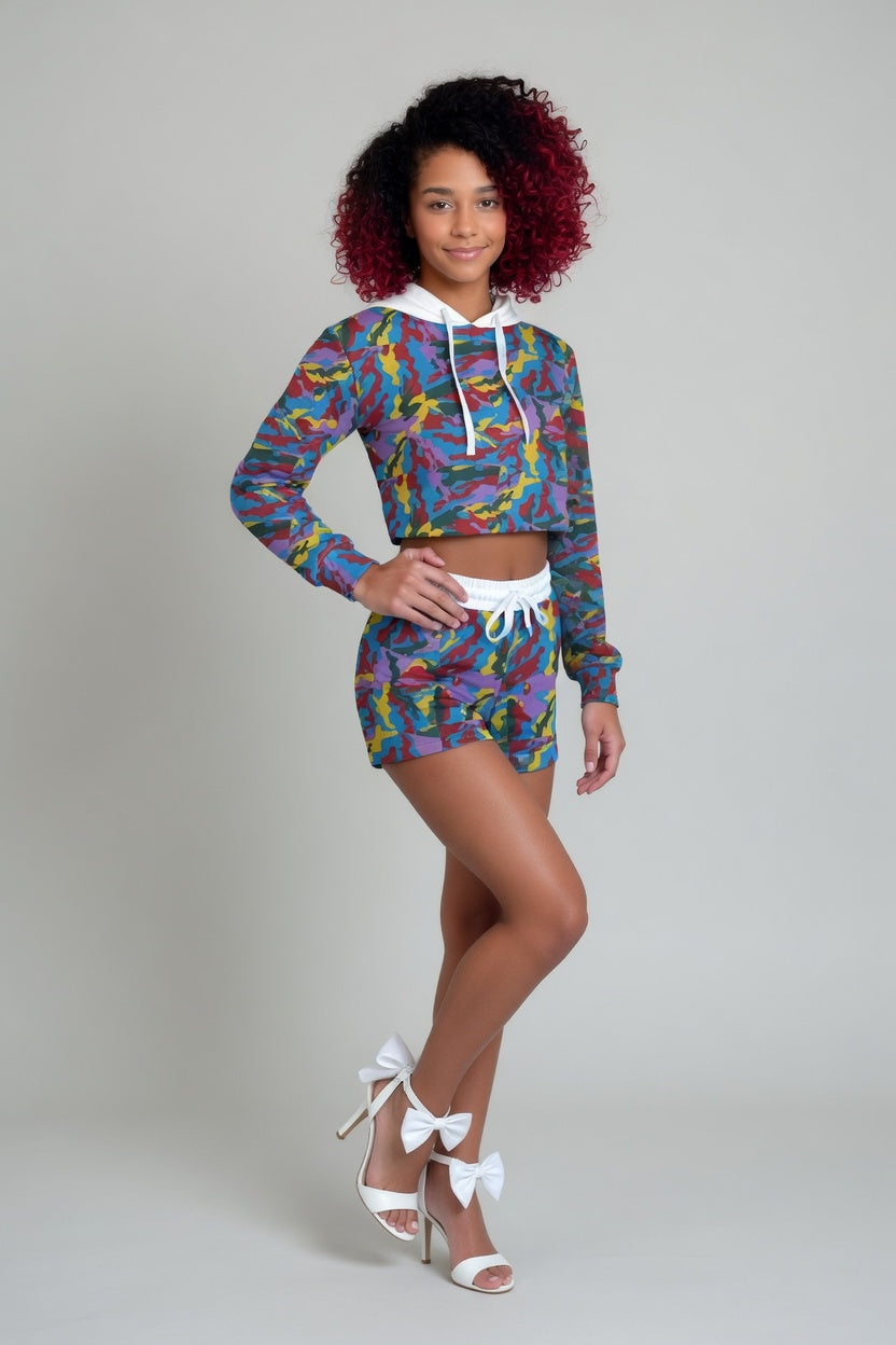 Zillyz Fleece Hoodie And Shorts Set