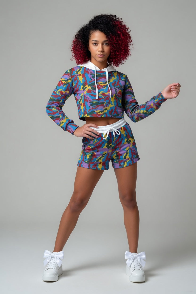 Zillyz Fleece Hoodie And Shorts Set