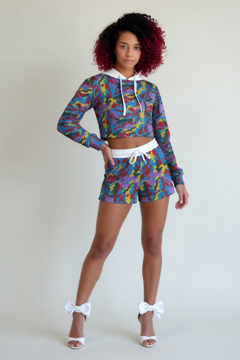 Zillyz Fleece Hoodie And Shorts Set