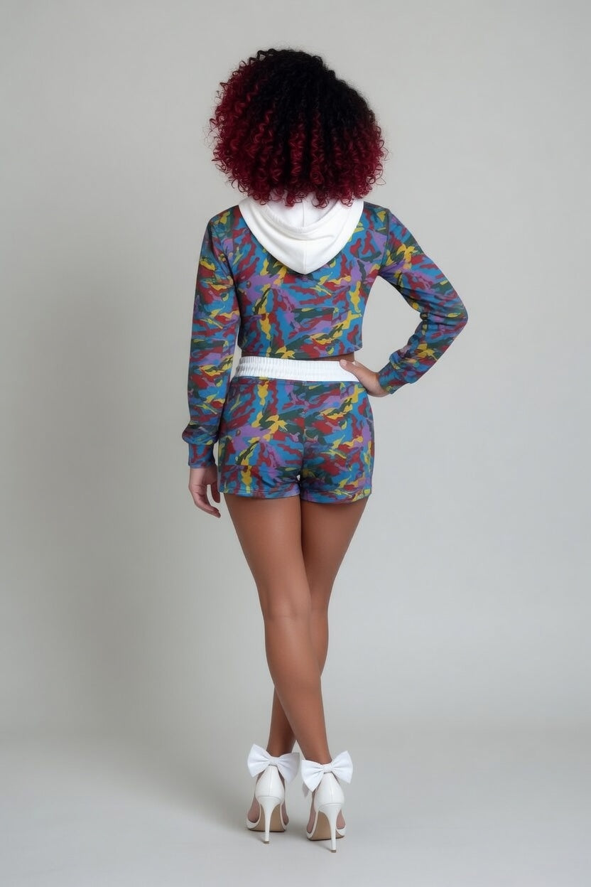 Zillyz Fleece Hoodie And Shorts Set
