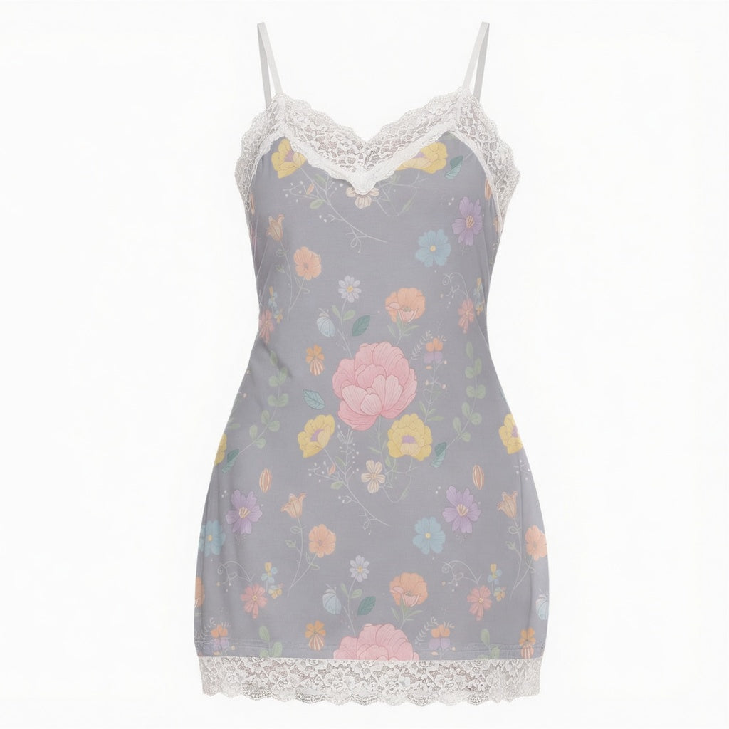 Zillyz Floral Cami Lace Edge Dress