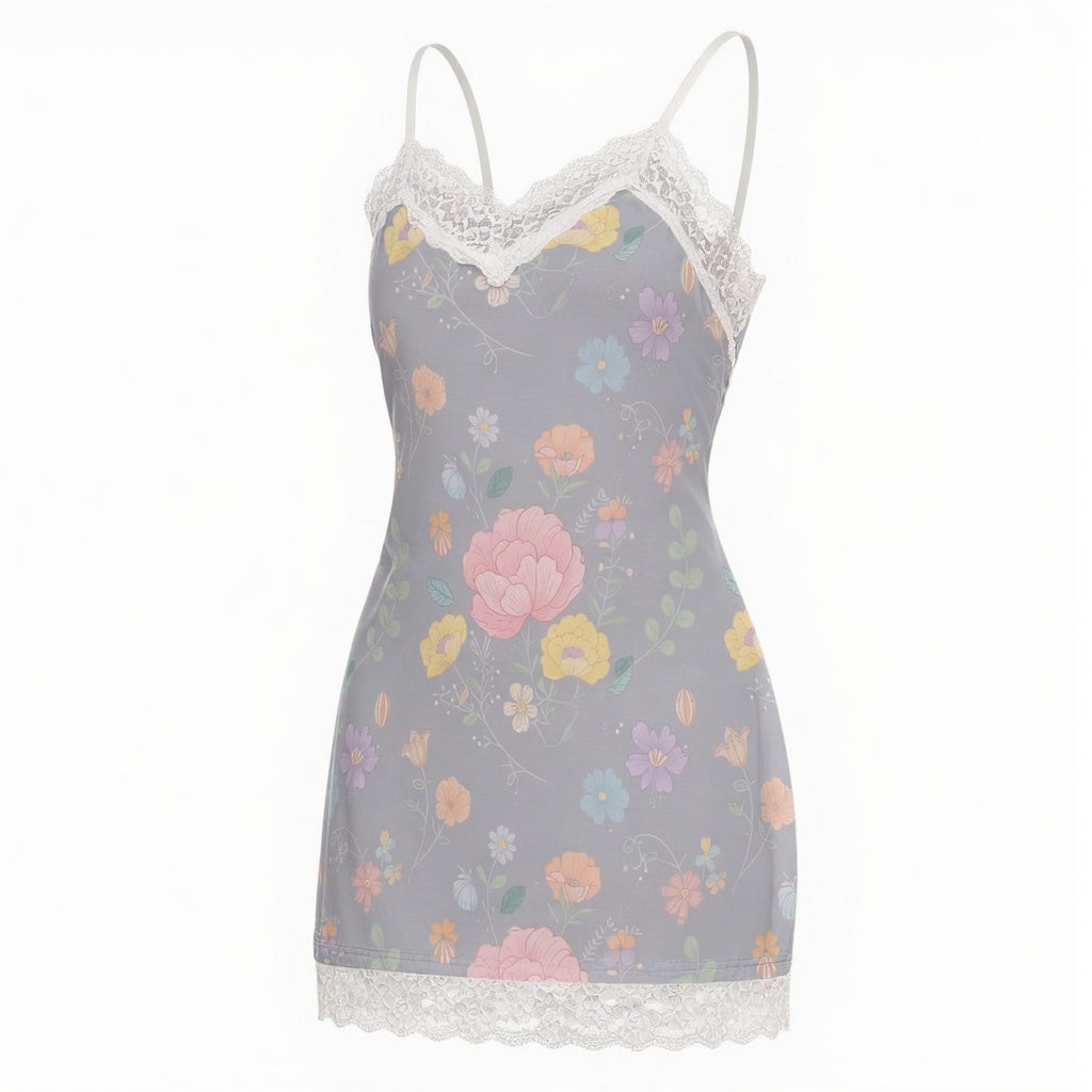 Zillyz Floral Cami Lace Edge Dress