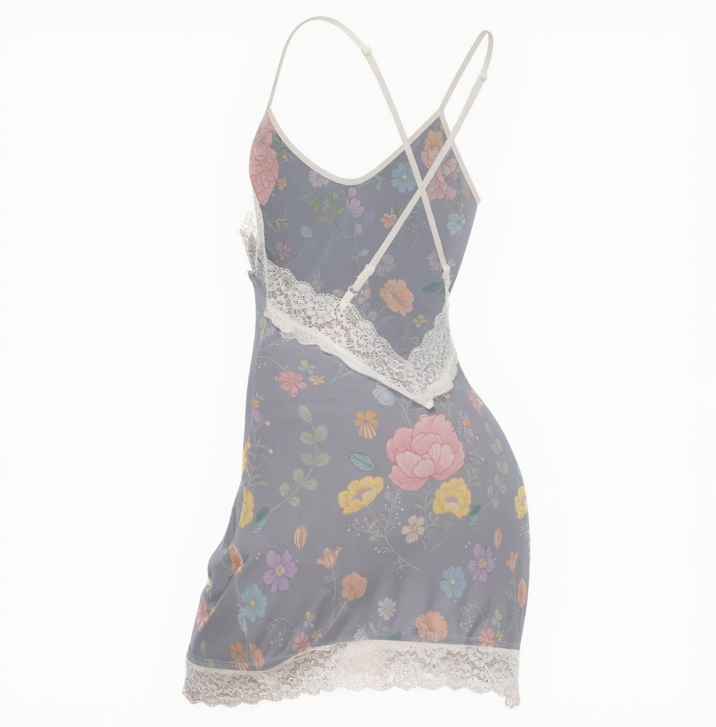 Zillyz Floral Cami Lace Edge Dress