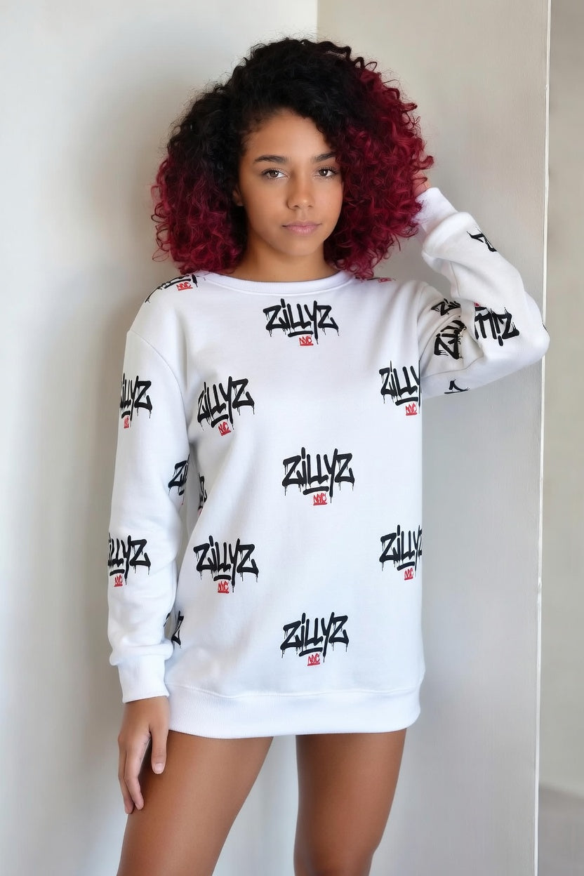 Zillyz Off-Shoulder NYC Sweatshirt