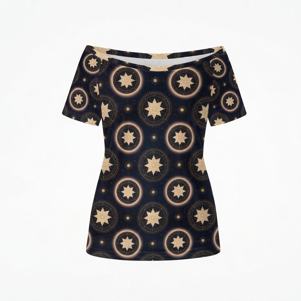 Zillyz Off-Shoulder Short Sleeve Top