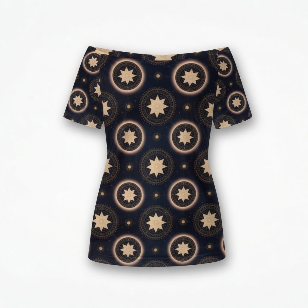 Zillyz Off-Shoulder Short Sleeve Top