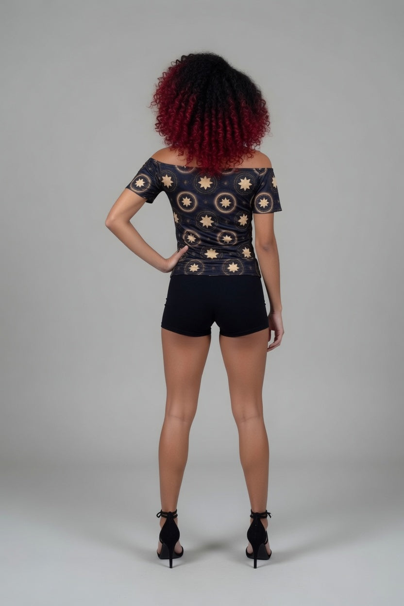 Zillyz Off-Shoulder Short Sleeve Top