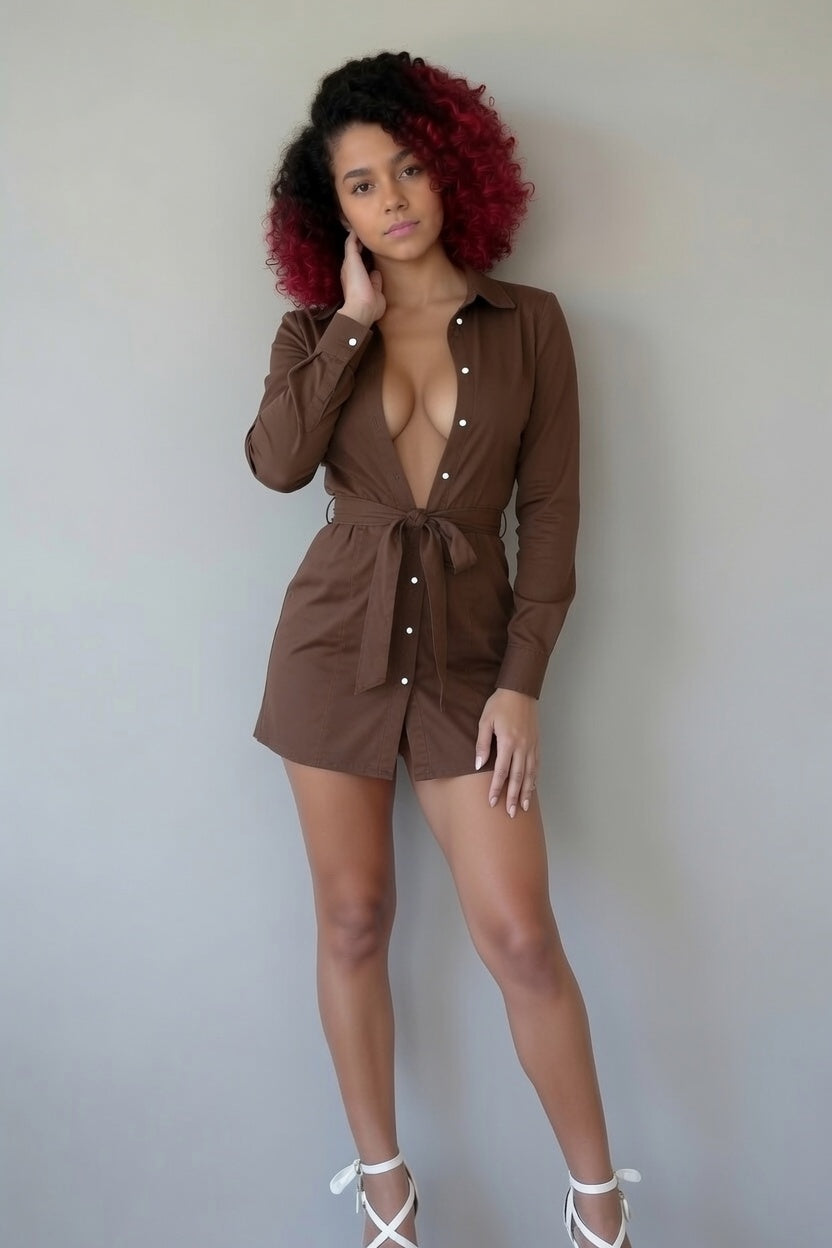 Zillyz Long Shirt Dress