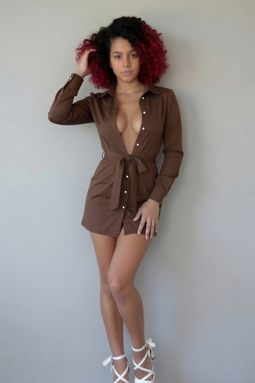 Zillyz Long Shirt Dress