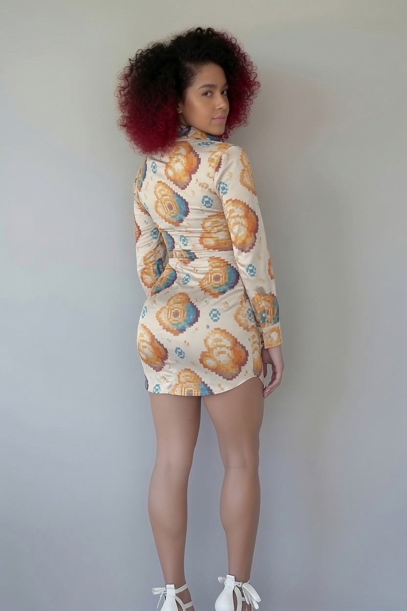 Zillyz Digital Petal Pop Shirt Dress