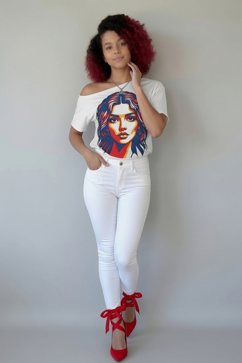 Kirigami Off-Shoulder T-shirt