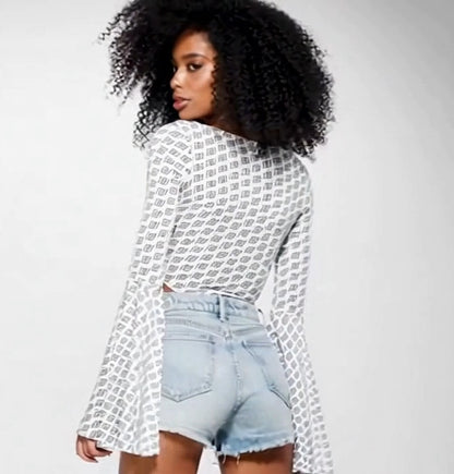 Zillyz monogram Blouse (white)