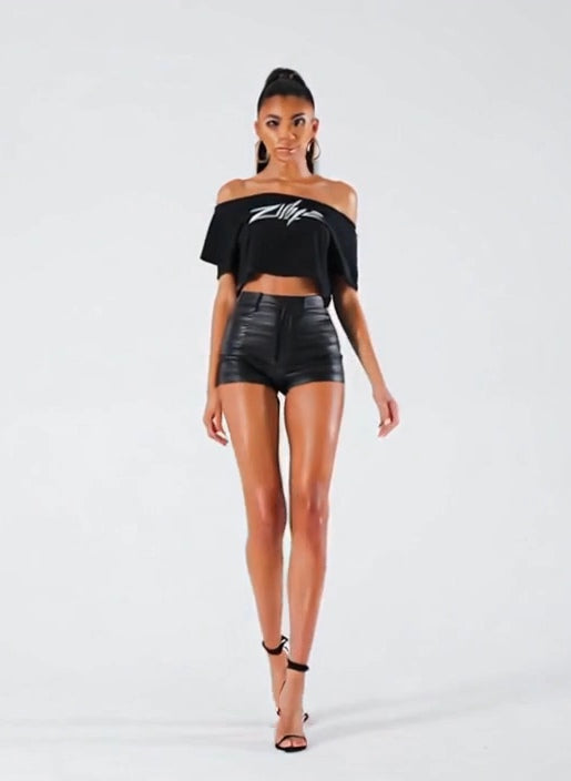 Zillyz Off-Shoulder Rolled Hem T-Shirt