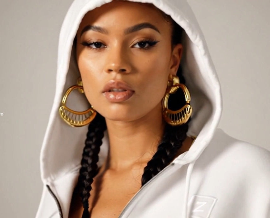 Zillyz Cropped Zip-Up Hoodie